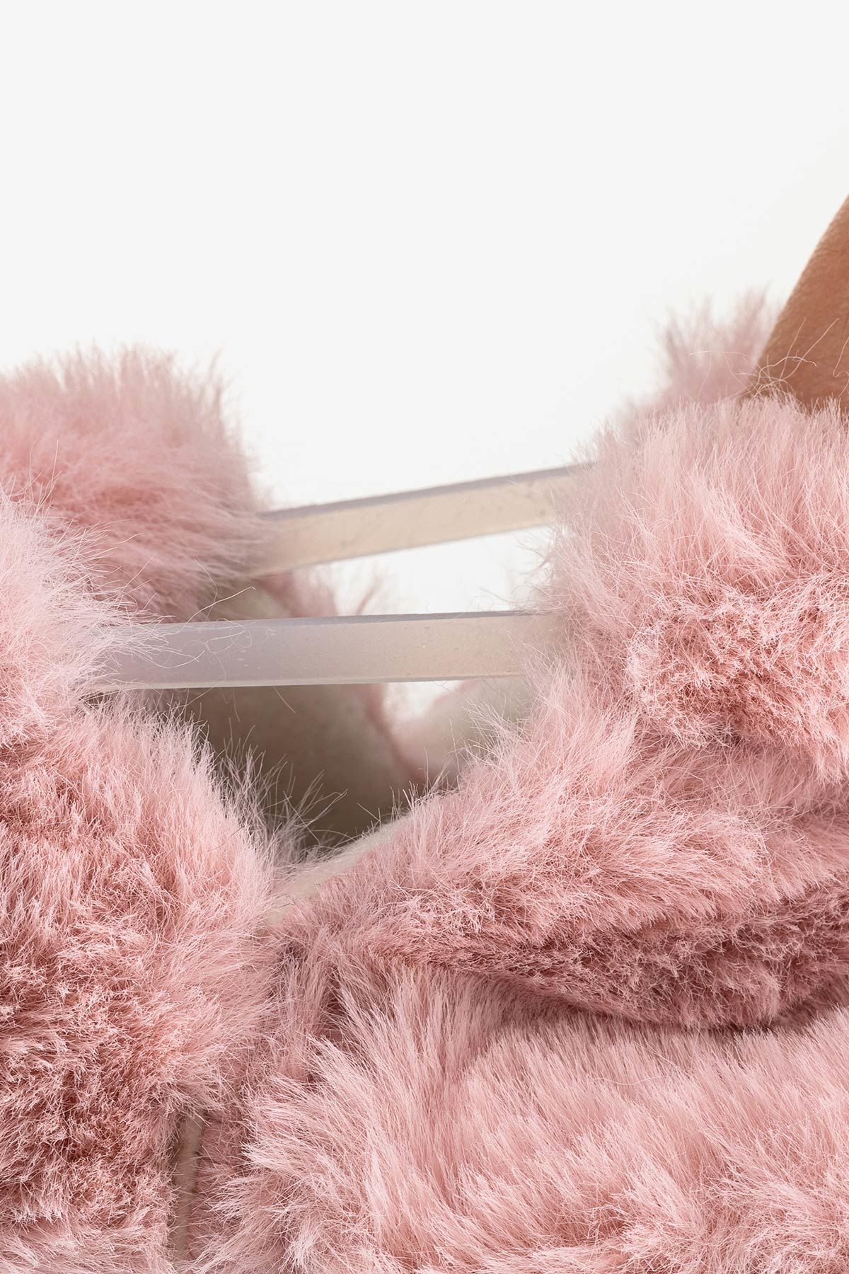 Hopfrög Kids - Furry Furry Pembe Kürk Barefoot Patik