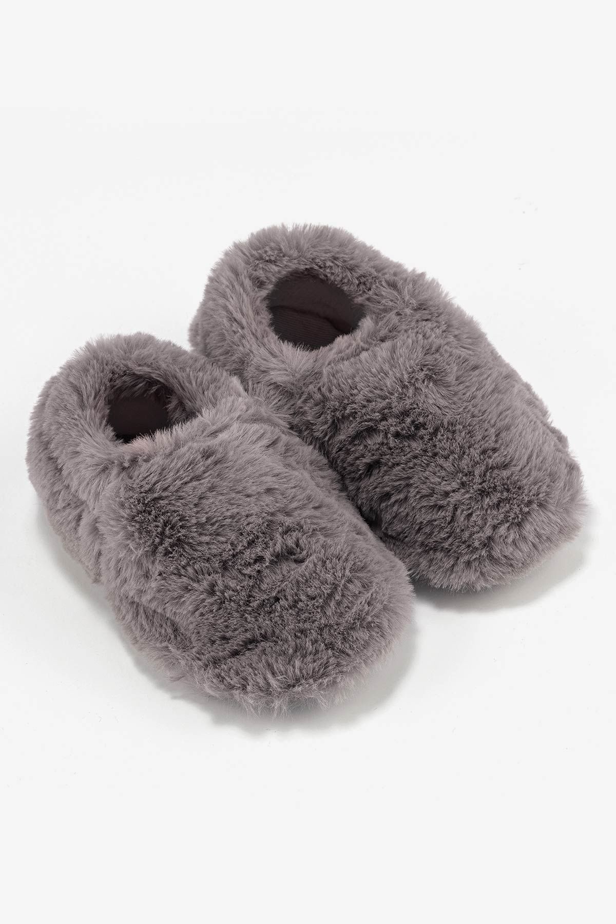 Hopfrög Kids - Furry Furry Gri Kürk Barefoot Patik