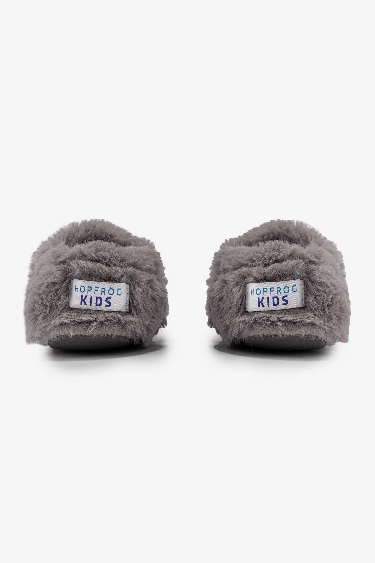 Hopfrög Kids - Furry Furry Gri Kürk Barefoot Patik