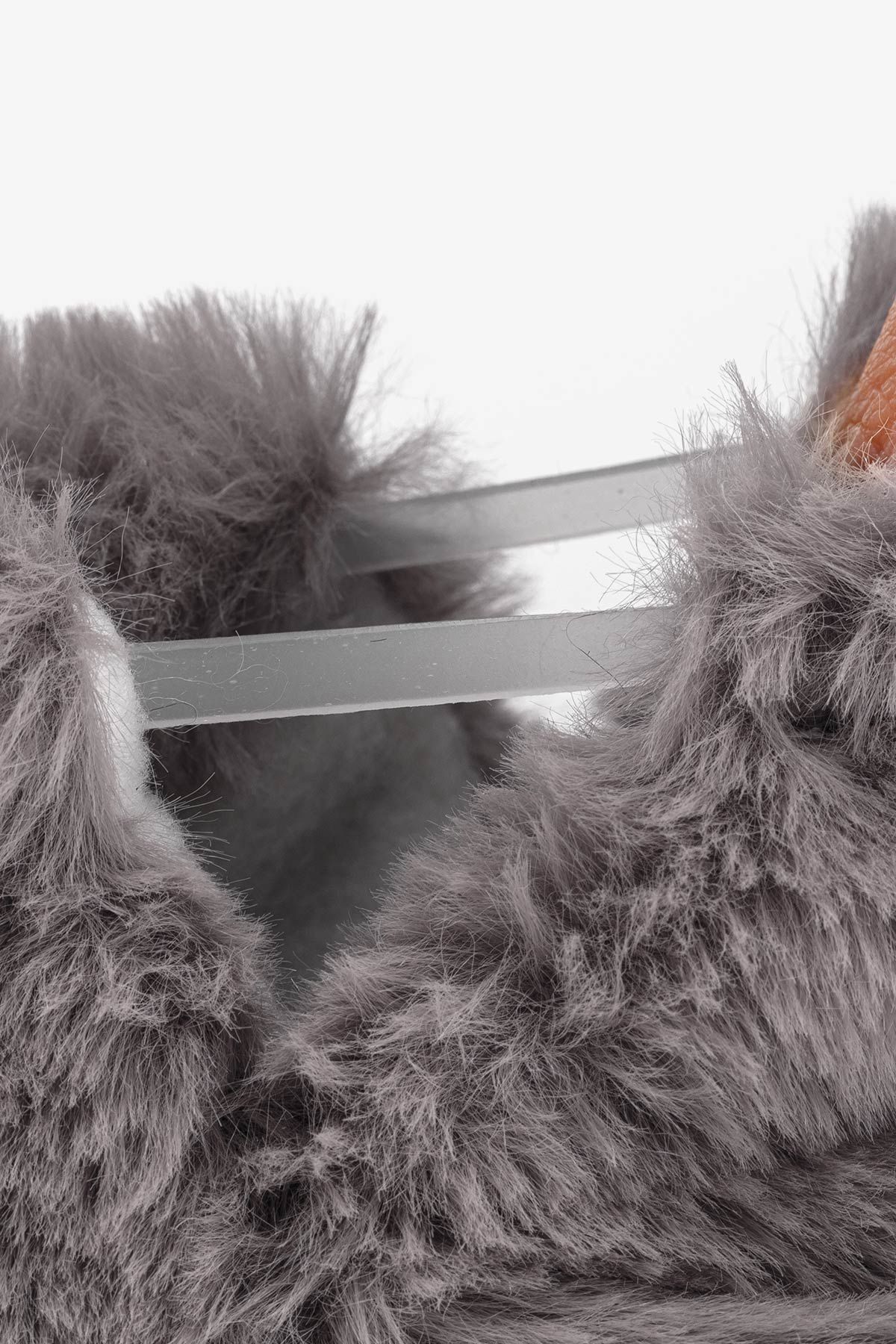 Hopfrög Kids - Furry Furry Gri Kürk Barefoot Patik