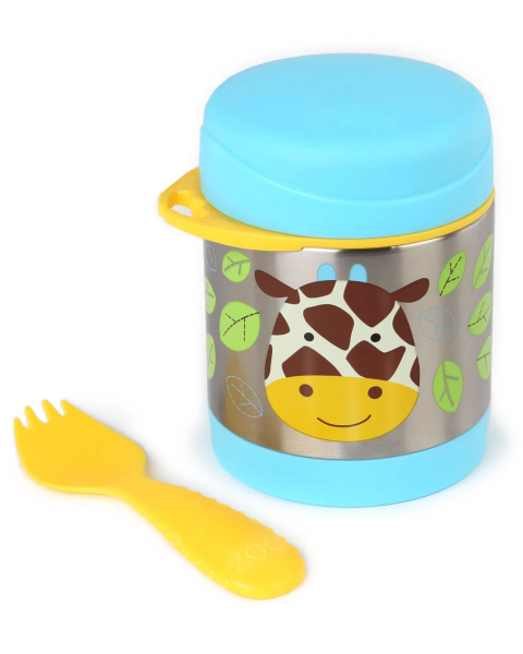Skip Hop Paslanmaz Çelik Mama Saklama ve Taşıma Termosu Zürafa 2 Parça Set