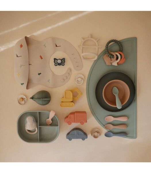 Mushie İkili Silikon Kaşık - Blush - Shifting Sand