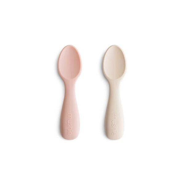 Mushie İkili Silikon Kaşık - Blush - Shifting Sand