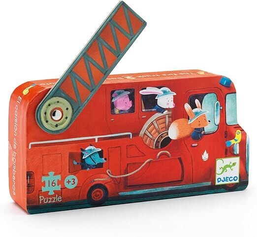 Djeco Dekoratif Puzzle 16 Parça The Fire Truck DJ0