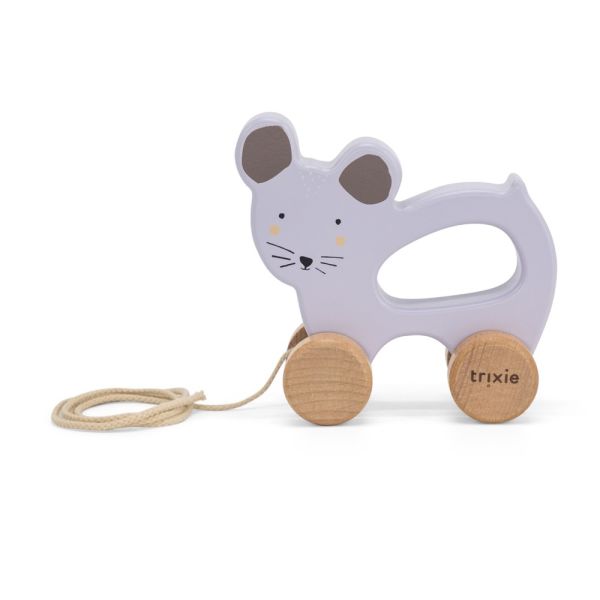 Trixie Ahşap İpli Çek Çek Araba - Mr. Mouse