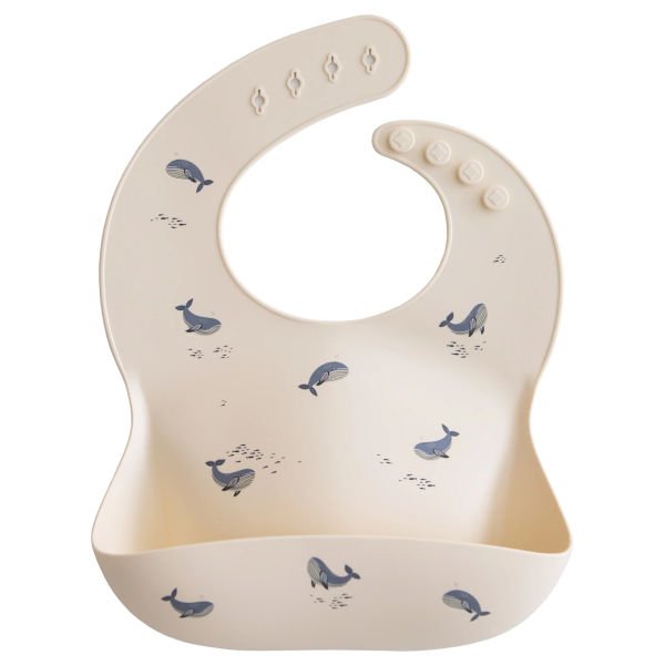 Mushie Silikon Mama Önlük - Whales