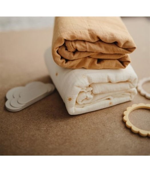 Mushie Organik Müslin Örtü - Fall Yellow