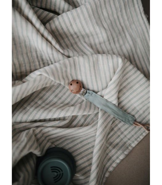 Mushie Organik Müslin Örtü - Sage Stripe