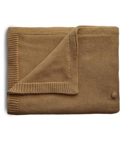 Mushie Organik Pamuk Bebek Battaniyesi - Dots Mustard Melange