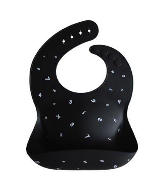 Mushie Silikon Mama Önlük - Black Numbers