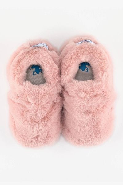 Hopfrög Kids - Furry Furry Pembe Kürk Barefoot Patik