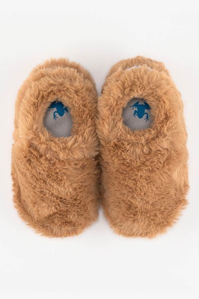 Hopfrög Kids - Furry Furry Kestane Kahverengi Kürk Barefoot Patik