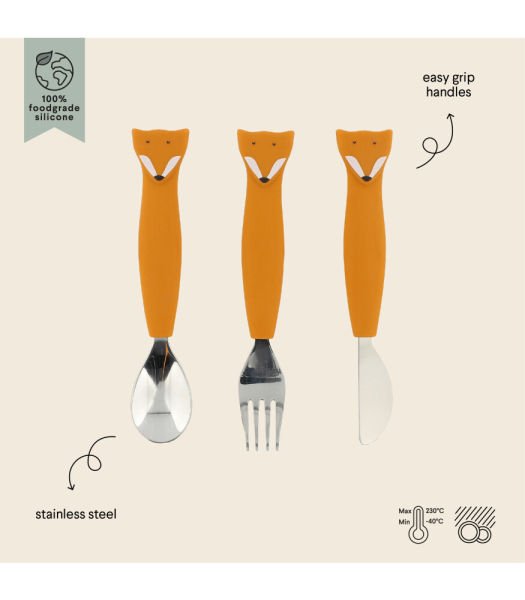 Trixie Silikon Çatal Bıçak Kaşık Takımı - Mr. Fox