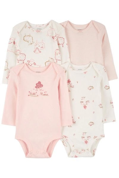 Carters - Kız Bebek Uzun Kollu Body Set 4'lü Paket