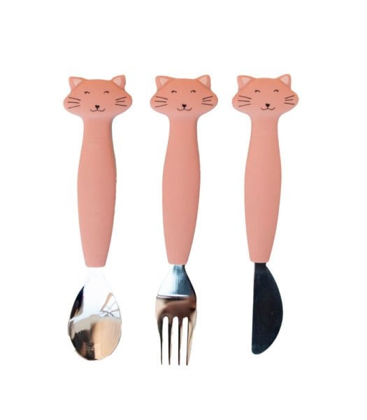 Trixie Silikon Çatal Bıçak Kaşık Takımı - Mrs. Cat
